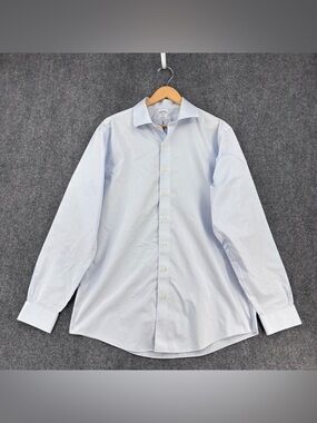 Brooks Brothers 346 Blue Slim Fit Non Iron Men’s 16.5 Cotton Button Up Shirt